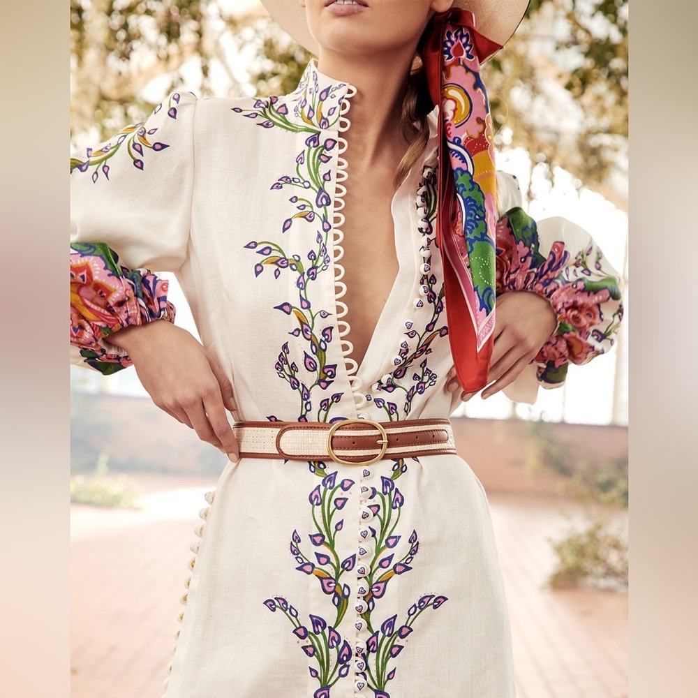 Zimmermann Lovestruck Buttoned Midi Dress AU0
